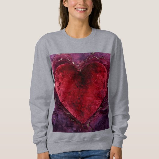 Fluwelen Emotie – Romantische Liefdeshart Trui (Voorkant)
