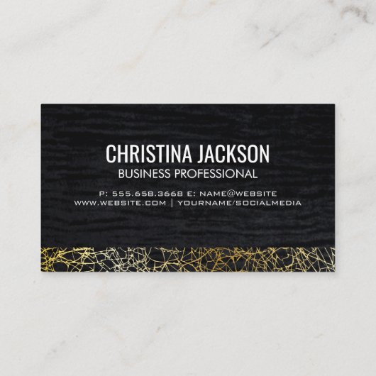 Fluwelen en Gouden Abstract | Monogram Visitekaartje (Achterkant)