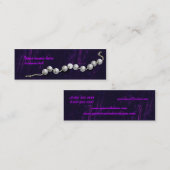 fluwelen en parels mini visitekaartje (Voorkant / Achterkant)