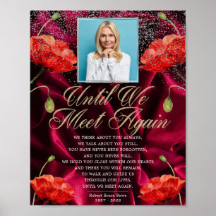 Fluwelen Foto Elegante Rode Rozen Funeral Gedicht  Poster