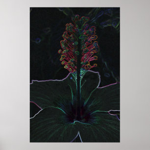 fluwelen, gekleurde bloem poster