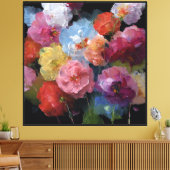 Fluwelen Glans Abstracte Bloei Canvas Afdruk (Insitu (Woonkamer))