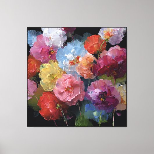 Fluwelen Glans Abstracte Bloei Canvas Afdruk (Voorkant)