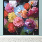 Fluwelen Glans Abstracte Bloei Canvas Afdruk (Insitu (Houten vloer))