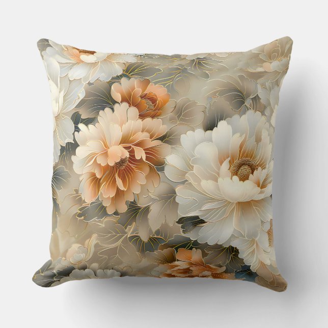 Fluwelen Herfst Whispers Botanisch Kussen (Voorkant)