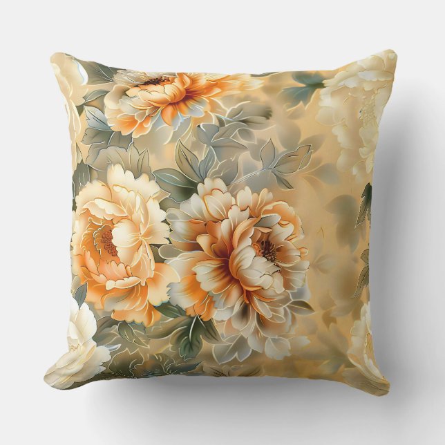 Fluwelen Herfst Whispers Botanisch Kussen (Voorkant)