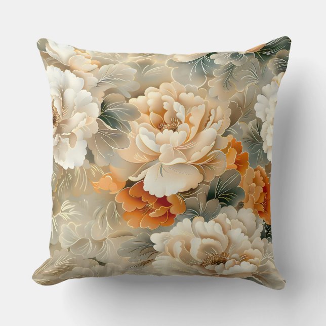 Fluwelen Herfst Whispers Botanisch Kussen (Voorkant)