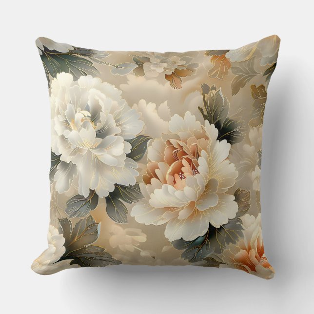 Fluwelen Herfst Whispers Botanisch Kussen (Voorkant)