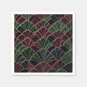 Fluwelen Juweeltoon Art Deco Schelp Patroon Servet