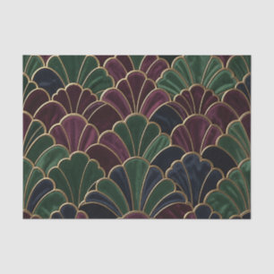 Fluwelen Juweeltoon Art Deco Schelp Patroon Tissuepapier