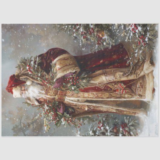 fluwelen kerstman tissuepapier (Voorkant)