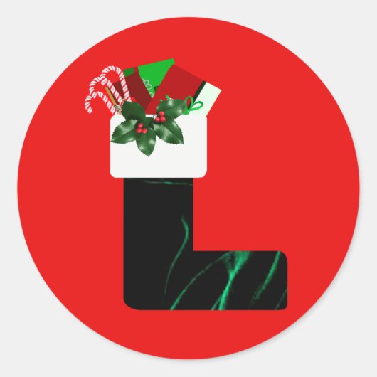 Fluwelen kerstsok sticker (Voorkant)