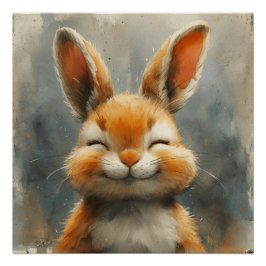 Fluwelen Knuffels: Een Beetje Whimsy Konijn Perfect Poster