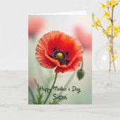 Fluwelen Moederdagkaart Kaart (Gele Bloem)