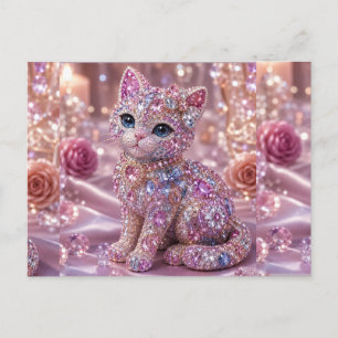 Fluwelen Nacht Kat Aesthetic Print Feestdagenkaart
