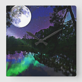 fluwelen nacht vierkante klok