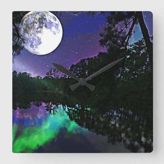 fluwelen nacht vierkante klok (Voorkant)