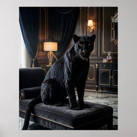 Fluwelen Panter Noir Poster (Voorkant)