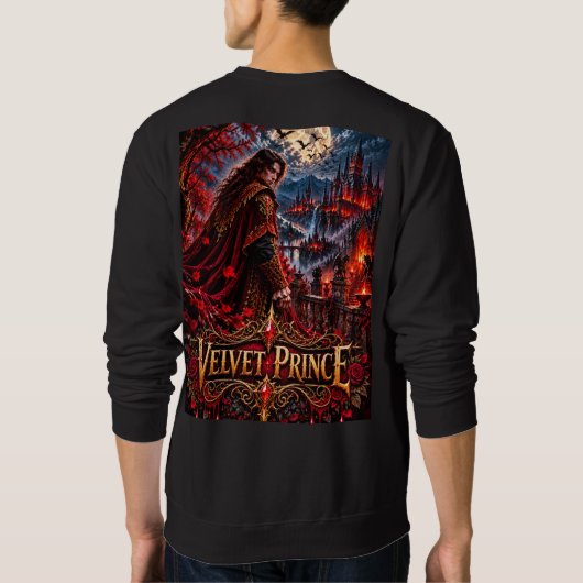 Fluwelen Prins Gothic Vampire Trui (Achterkant)