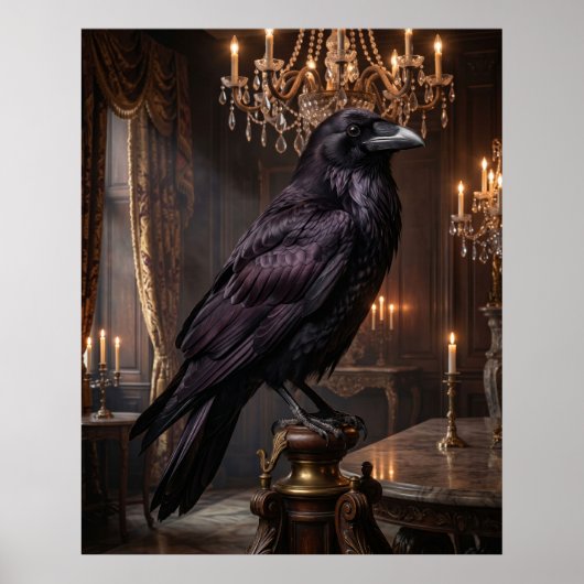 Fluwelen Raven Kroonluchter Poster (Voorkant)