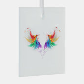 Fluwelen Regenboogvleugels Glas Ornament (Voorkant Rechts)