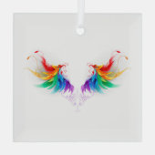 Fluwelen Regenboogvleugels Glas Ornament (Achterkant)