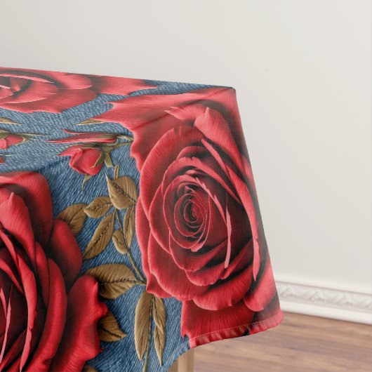 Fluwelen Rode Rozen Tafelkleed (Voorbeeld)