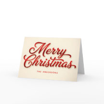 Fluwelen Rood Retro Script Prettig Kerstfeest