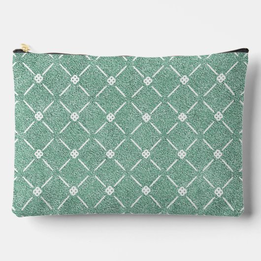 Fluwelen roosterpatroon in mintgroen etui (Voorkant)