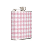 Fluwelen roze en witte geruite charme heupfles (Rechts)