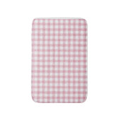 Fluwelen roze en witte Gingham charme Badmat (Voorkant Verticaal)