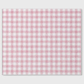 Fluwelen roze en witte Gingham charme Cadeaupapier (Vlak)