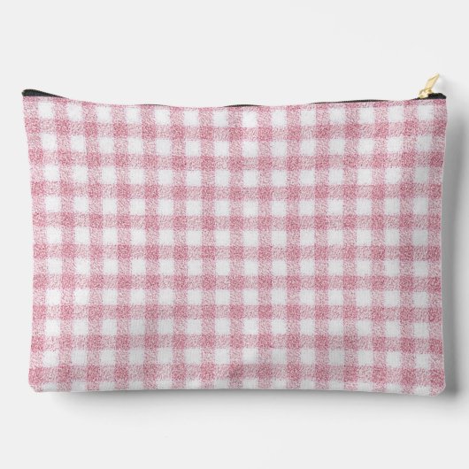 Fluwelen roze en witte Gingham charme Etui (Achterkant)