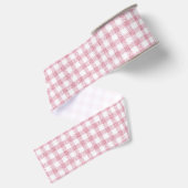 Fluwelen roze en witte Gingham charme Grosgrain Lint (Achterkant)