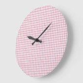 Fluwelen roze en witte Gingham charme Grote Klok (Hoek)
