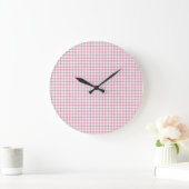 Fluwelen roze en witte Gingham charme Grote Klok (Huis)