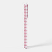 Fluwelen roze en witte Gingham charme iPhone Hoesje (Rechterkant)
