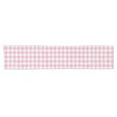 Fluwelen roze en witte Gingham charme Korte Tafelloper (Horizontaal)