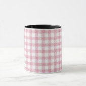 Fluwelen roze en witte Gingham charme Mok (Midden)