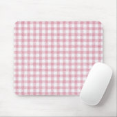 Fluwelen roze en witte Gingham charme Muismat (Met muis)