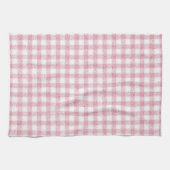 Fluwelen roze en witte Gingham charme Theedoek (Horizontaal)