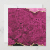Fluwelen Roze Magenta Goud Agaat Geode Script Vier Notitiekaartje (Achterkant)