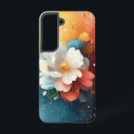 fluwelen tuin samsung galaxy hoesje<br><div class="desc">Diepe,  fluweelachtige rode en groene wieg gloeiende bloemen.</div>