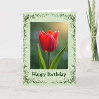 Fluwelen Verjaardagskaart met Bloem