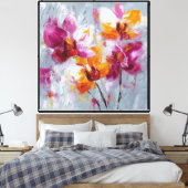 Fluwelen Vlam Orchidee Abstract Canvas Afdruk (Insitu (Slaapkamer))
