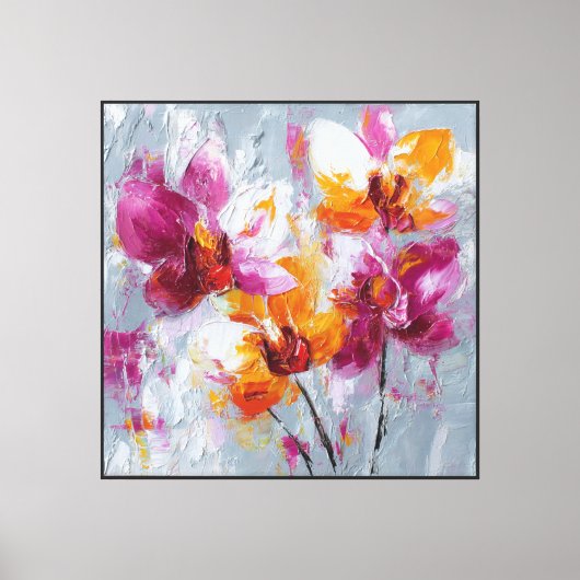 Fluwelen Vlam Orchidee Abstract Canvas Afdruk (Voorkant)