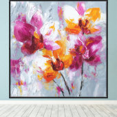 Fluwelen Vlam Orchidee Abstract Canvas Afdruk (Insitu (Houten vloer))