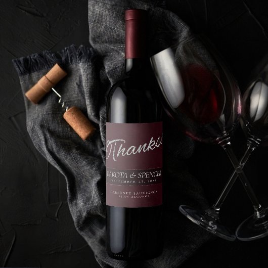 fluwelen wijngrunge | Maroon Bordeaux Merlot Bedan Wijn Etiket