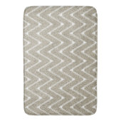 Fluwelen Zandbruin Chevron Patroon Badmat (Voorkant Verticaal)