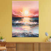 Fluwelen zonsondergang boven de zee canvas afdruk (Insitu (Woonkamer))
